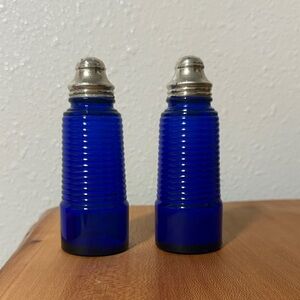 Blue Glass Salt and Pepper Shakers